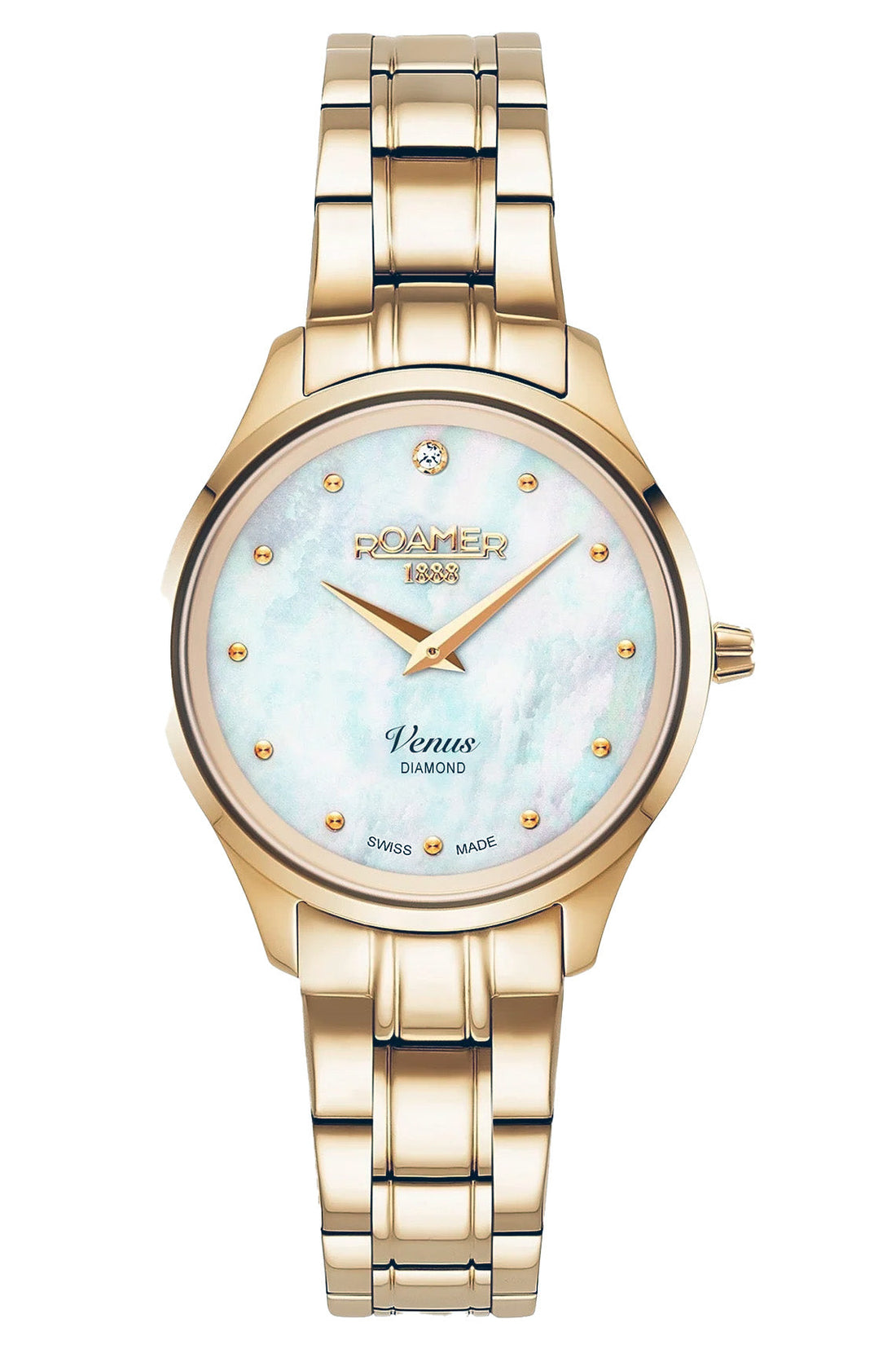 Roamer Venus Diamond 30mm Gold Stainless Steel Strap Watch-PEROZ Accessories