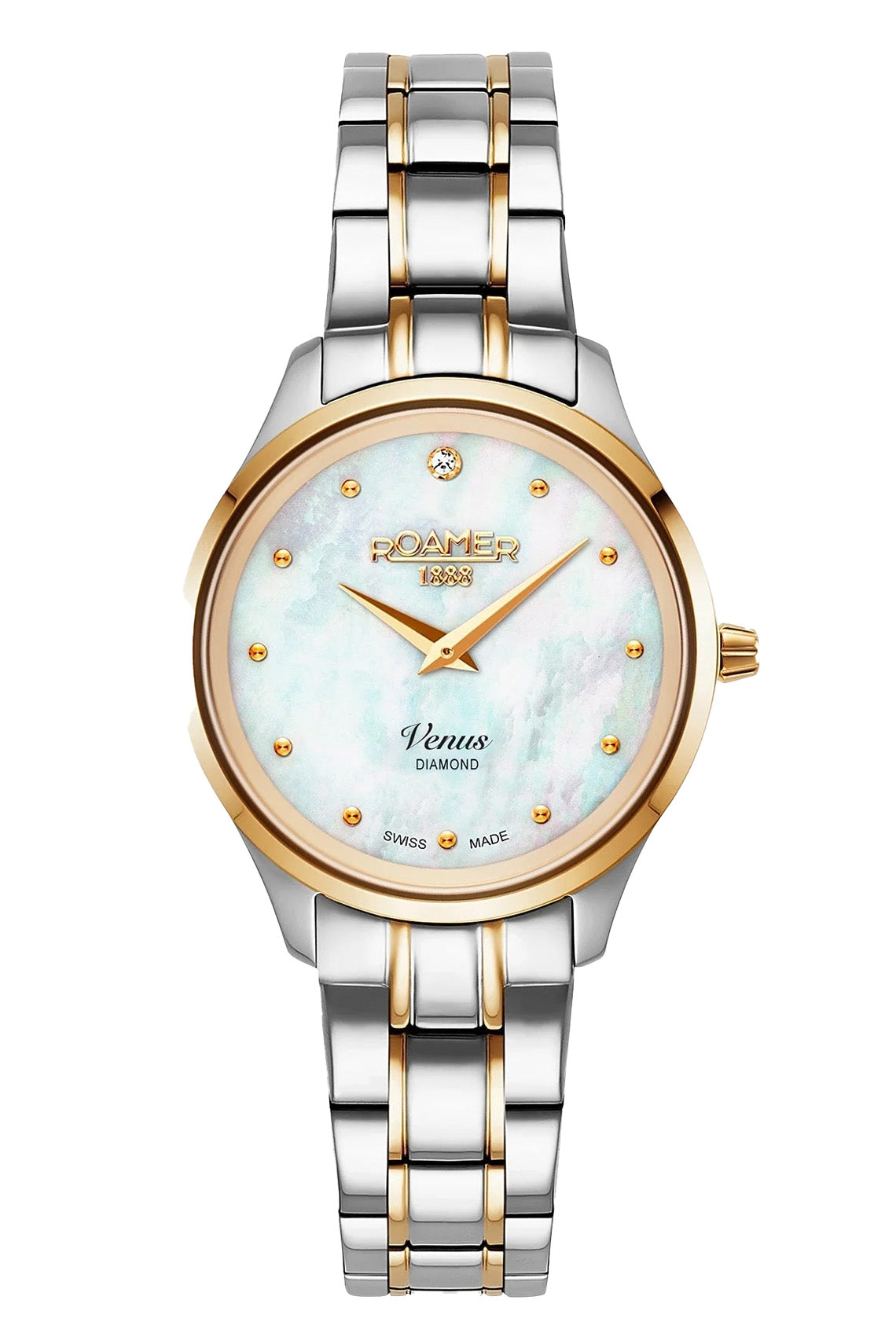 Roamer Venus Diamond 30mm Two Tone Stainless Steel Strap Watch-PEROZ Accessories