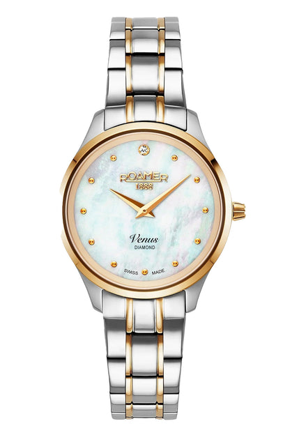Roamer Venus Diamond 30mm Two Tone Stainless Steel Strap Watch-PEROZ Accessories