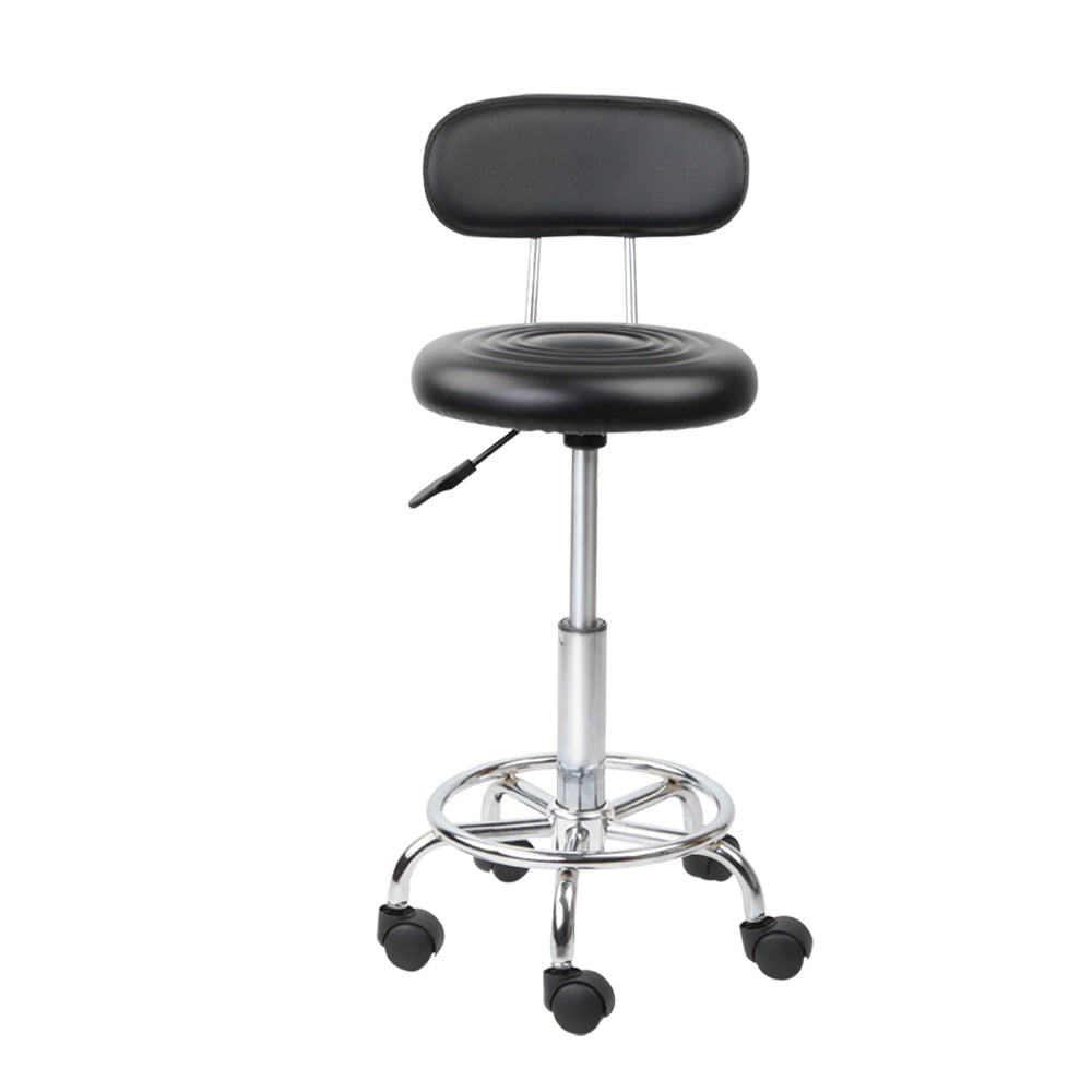Artiss 2x Salon Stool Swivel Chair Backrest Black-Bar Stools-PEROZ Accessories