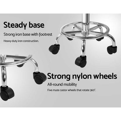 Artiss 2x Salon Stool Swivel Chair Backrest Black-Bar Stools-PEROZ Accessories