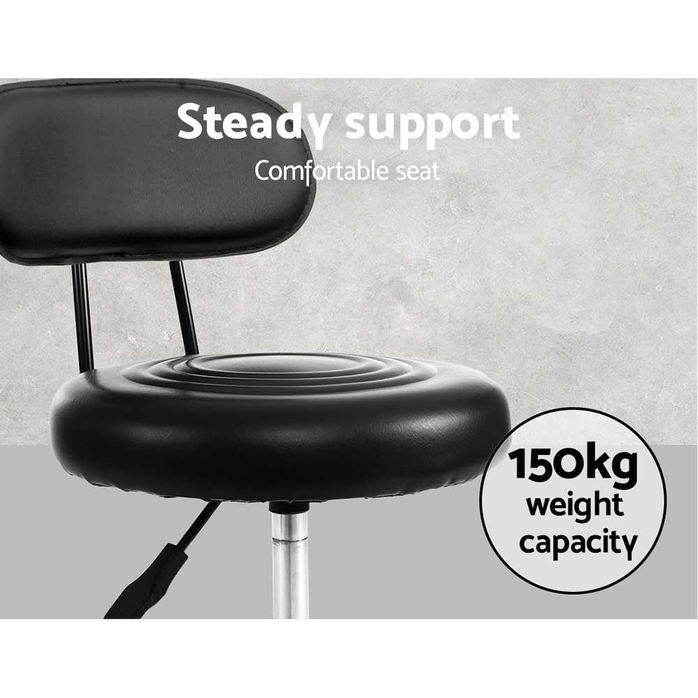 Artiss 2x Salon Stool Swivel Chair Backrest-Bar Stools-PEROZ Accessories