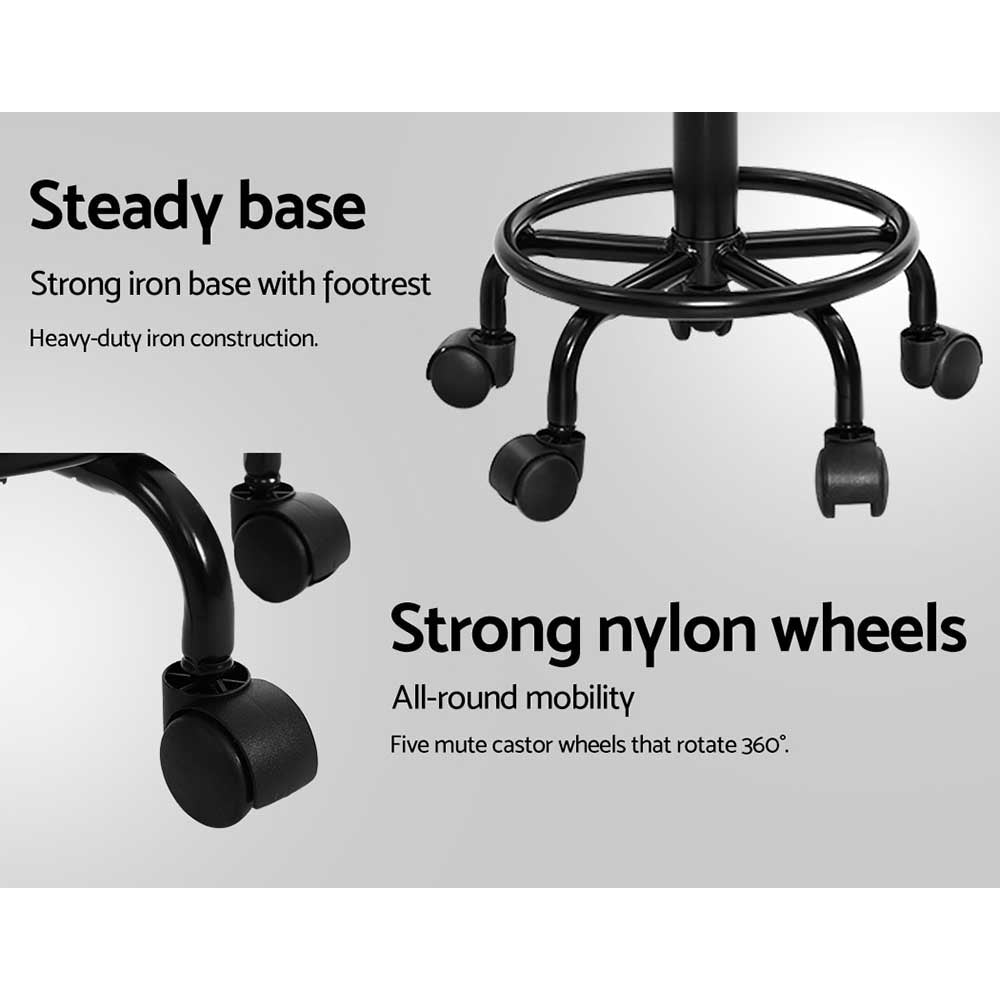 Artiss 2x Salon Stool Swivel Chair Backrest-Bar Stools-PEROZ Accessories