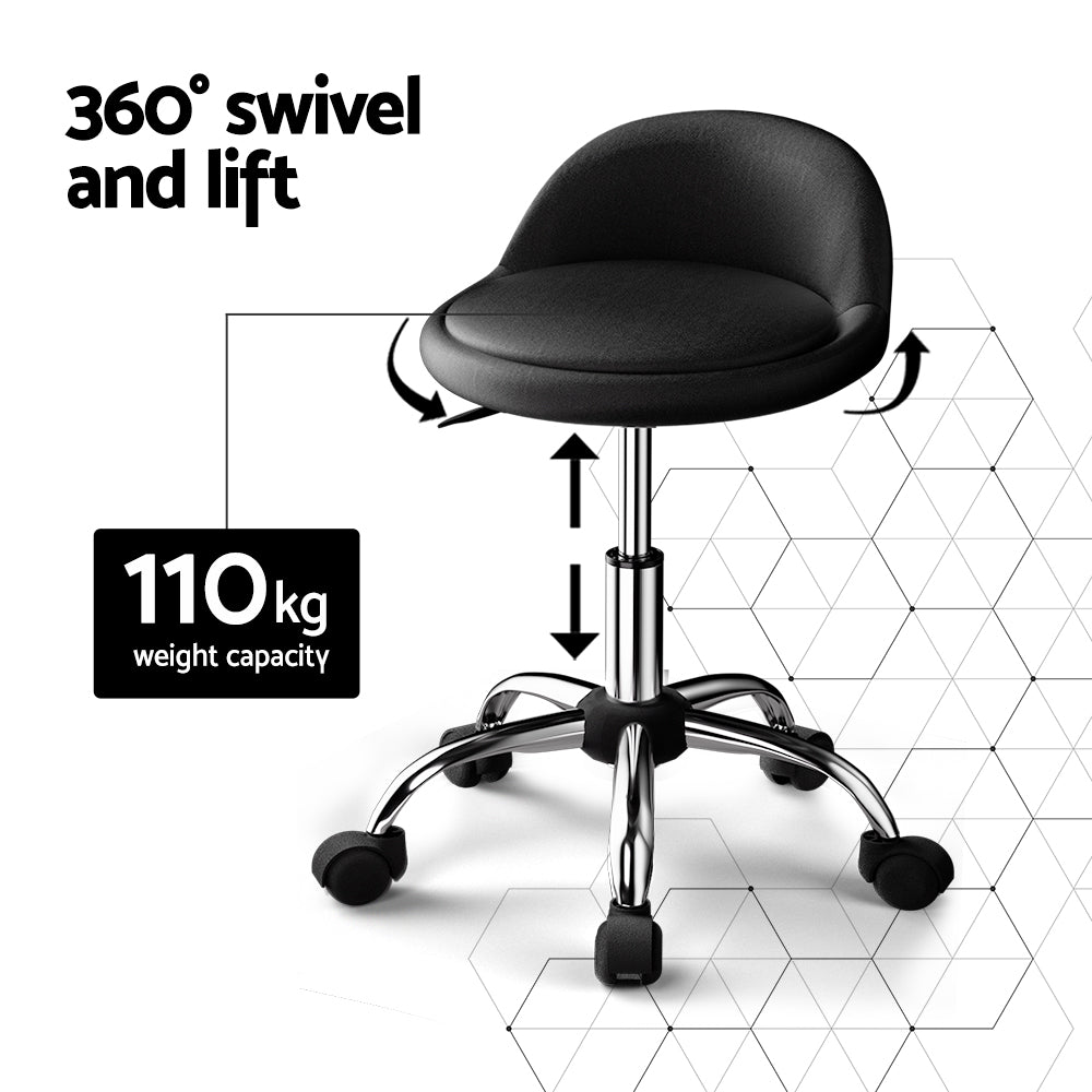 Artiss Salon Stool Swivel Chair Backrest Chairs-Furniture &gt; Bar Stools &amp; Chairs-PEROZ Accessories