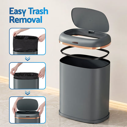 Devanti 38L Motion Sensor Bin Rubbish Automatic Grey-Home &amp; Garden > Kitchen Bins-PEROZ Accessories
