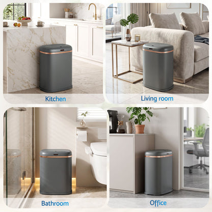 Devanti 38L Motion Sensor Bin Rubbish Automatic Grey-Home &amp; Garden > Kitchen Bins-PEROZ Accessories