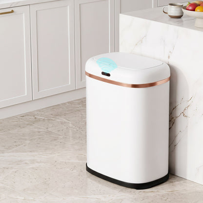 Devanti 38L Motion Sensor Bin Rubbish Automatic White-Home &amp; Garden > Kitchen Bins > Automatic Bins-PEROZ Accessories