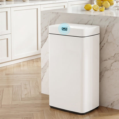 Devanti 45L Motion Sensor Bin Rubbish Automatic White-Home &amp; Garden > Kitchen Bins-PEROZ Accessories