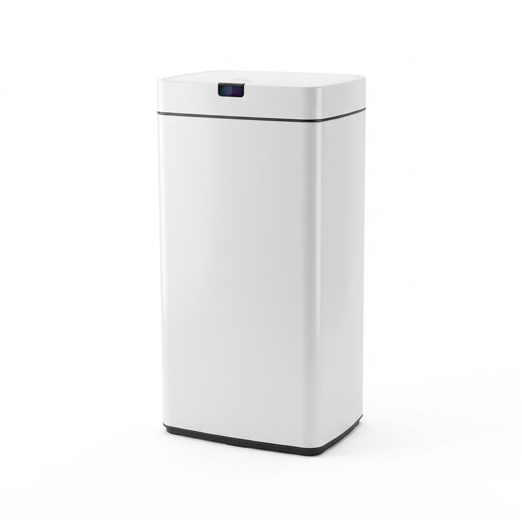 Devanti 45L Motion Sensor Bin Rubbish Automatic White-Home &amp; Garden > Kitchen Bins-PEROZ Accessories
