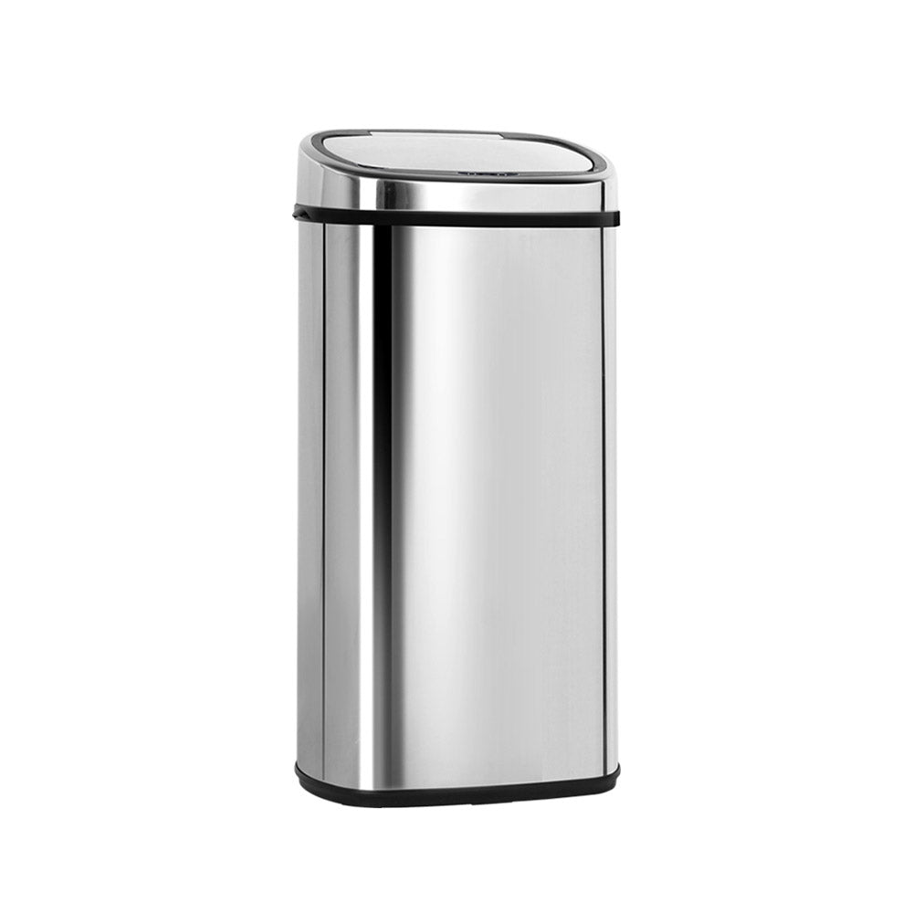 Devanti 68L Motion Sensor Bin Rubbish Automatic Silver-Home &amp; Garden &gt; Kitchen Bins-PEROZ Accessories