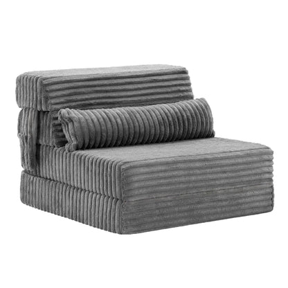 Artiss 3-in-1 Folding Sofa Bed Armless Lounger Chair with Side Pocket and Pillow