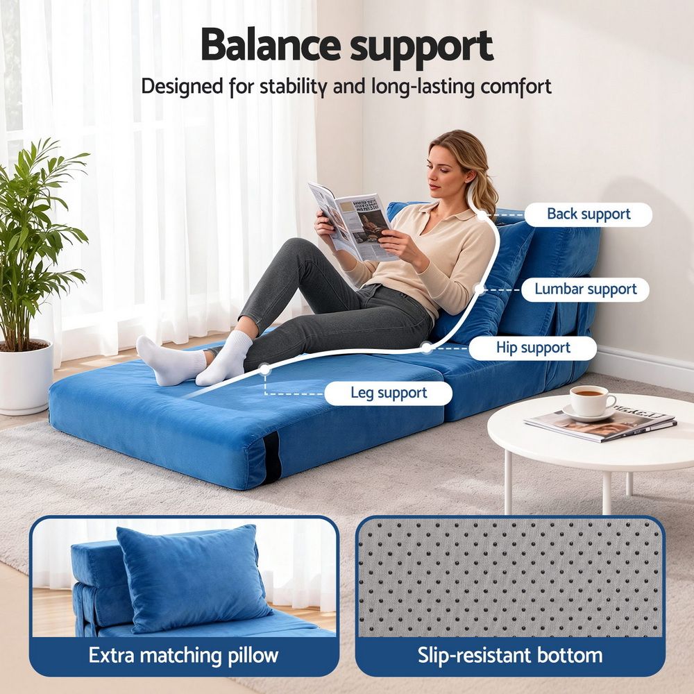 Artiss Convertible Folding Sofa Bed Armless Lounger Foam Floor Sofas Futons Couches-Furniture > Sofas > Sofas &amp; Sofa Beds-PEROZ Accessories