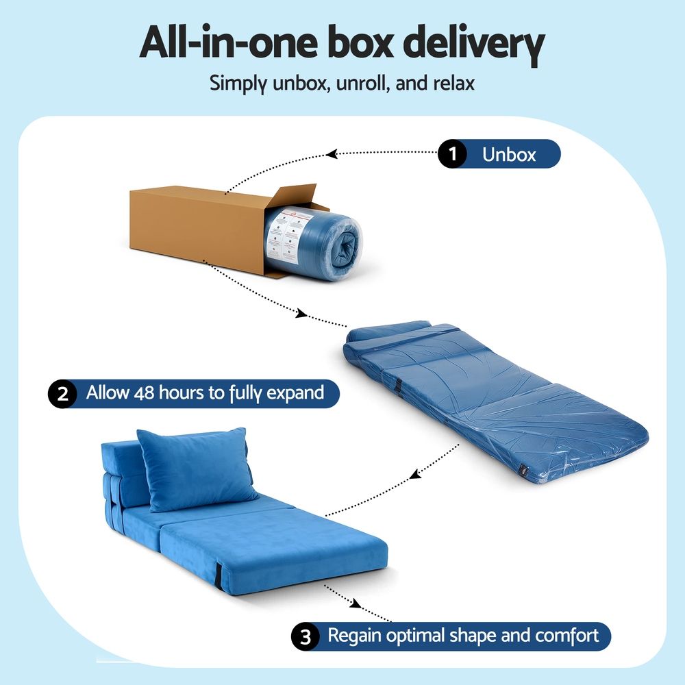 Artiss Convertible Folding Sofa Bed Armless Lounger Foam Floor Sofas Futons Couches-Furniture > Sofas > Sofas &amp; Sofa Beds-PEROZ Accessories
