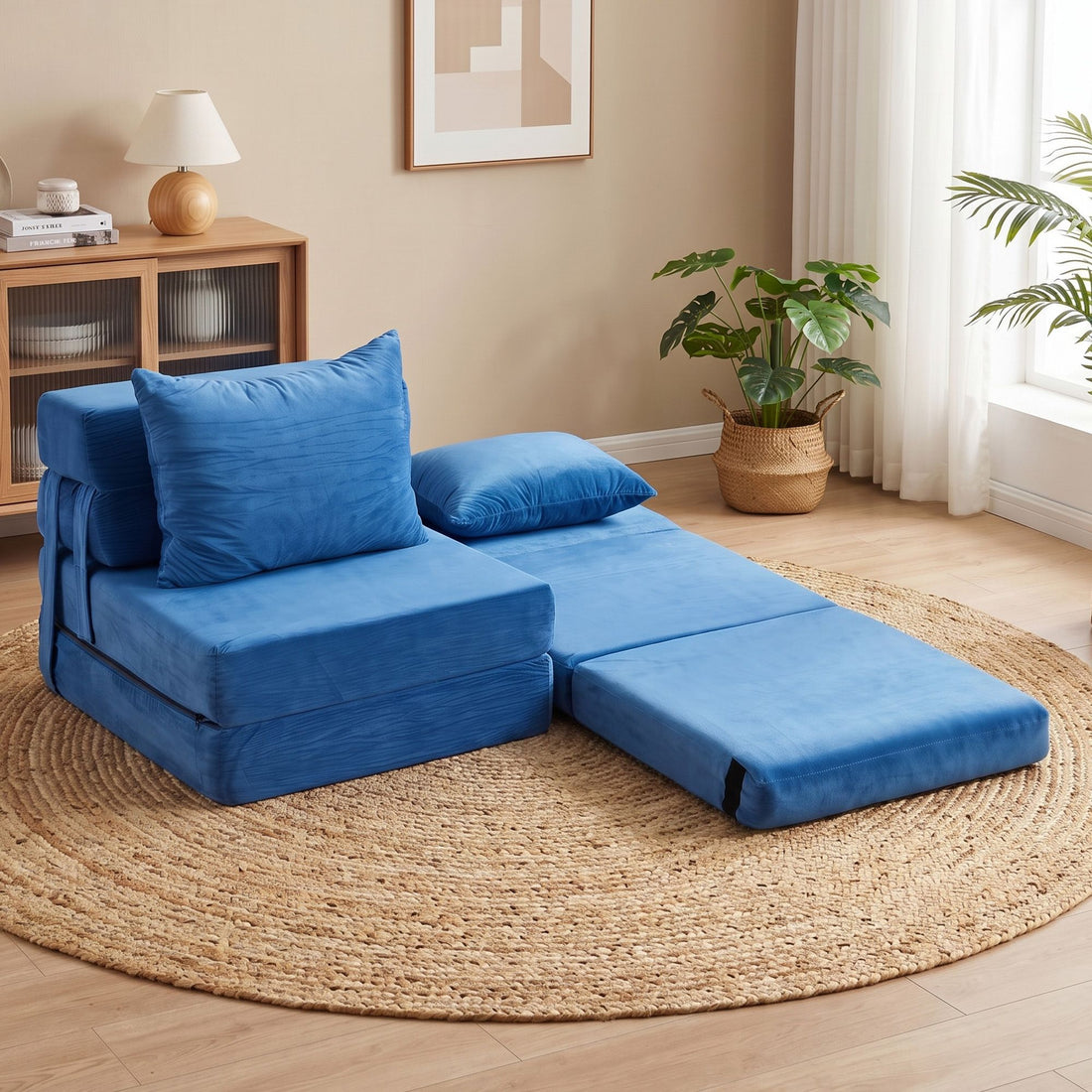 Artiss 2 Pack Folding Sofa Bed Armless Lounger Foam Floor Sofas Futons Couches-Furniture > Sofas > Sofas &amp; Sofa Beds-PEROZ Accessories