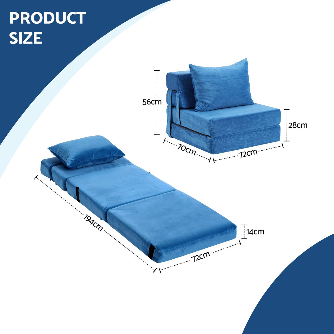 Artiss 2 Pack Folding Sofa Bed Armless Lounger Foam Floor Sofas Futons Couches-Furniture > Sofas > Sofas &amp; Sofa Beds-PEROZ Accessories