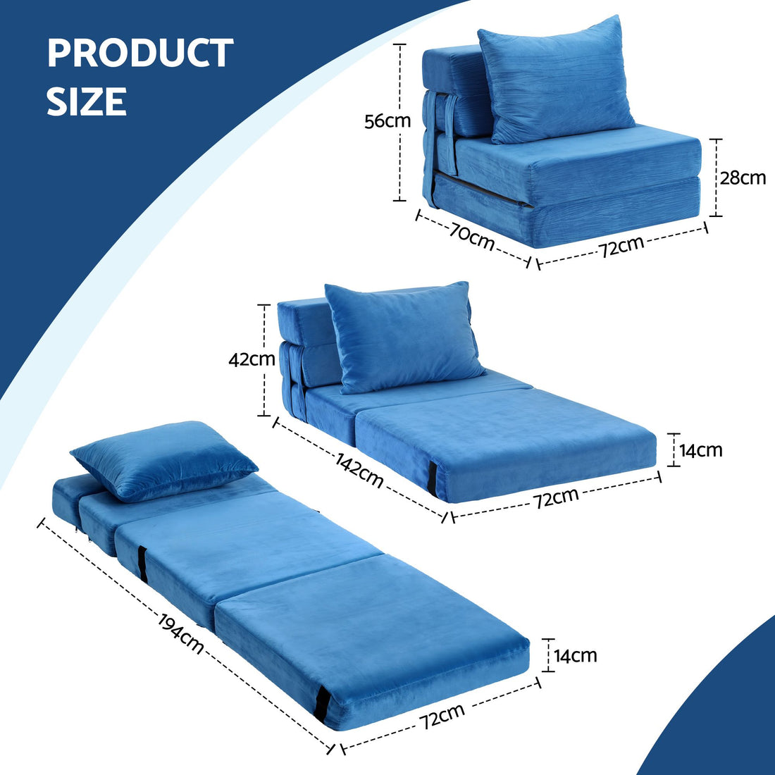 Artiss 4 Pack Folding Sofa Bed L-Shaped Modular Floor Sofas Foam Futons Couches-Furniture > Sofas > Sofas &amp; Sofa Beds-PEROZ Accessories