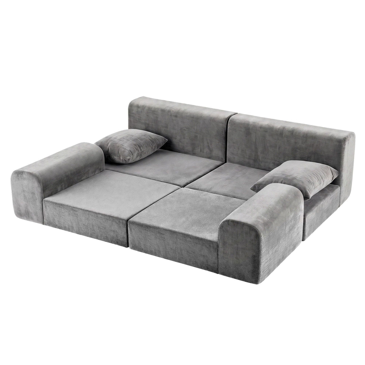 Artiss 5-in-1 Convertible Sofa Bed Floor Mattress Modular Boneless Curved Couch-Furniture > Sofas > Sofas &amp; Sofa Beds-PEROZ Accessories