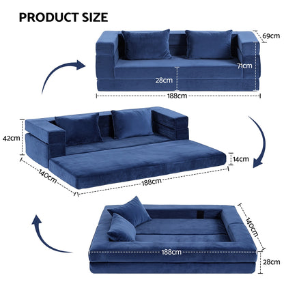 Artiss Convertible Folding Sofa Bed Pull Out Mattress Foldable Lounge Couch Chair-Furniture > Sofas > Sofas &amp; Sofa Beds-PEROZ Accessories