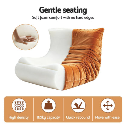 Artiss Lazy Sofa Accent Chair Floor Couch Leisure Lounge Foam Pouffe Recliner-Furniture > Sofas > Sofas &amp; Sofa Beds-PEROZ Accessories