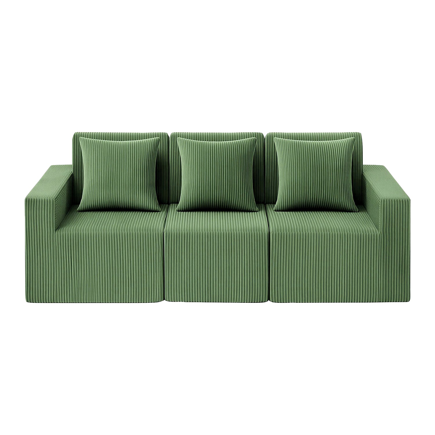 Artiss Modular 3-Seater Sofa Bed Convertible Sectional Floor Couch with Deep Seat-Furniture > Sofas > Sofas &amp; Sofa Beds-PEROZ Accessories