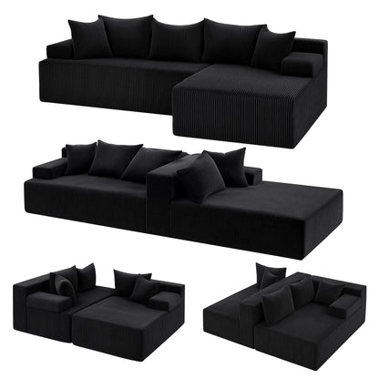 Artiss Modular Sectional Sofa Bed Convertible L-Shaped Couch with Deep Seat for Living Room-Furniture > Sofas > Sofas &amp; Sofa Beds-PEROZ Accessories