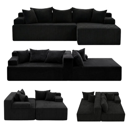 Artiss Modular Sectional Sofa Bed Convertible L-Shaped Couch with Deep Seat for Living Room-Furniture > Sofas > Sofas &amp; Sofa Beds-PEROZ Accessories