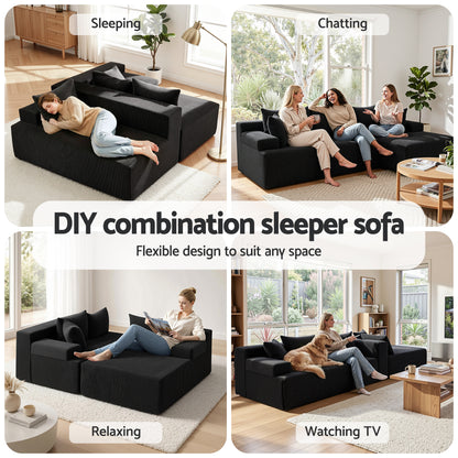 Artiss Modular Sectional Sofa Bed Convertible L-Shaped Couch with Deep Seat for Living Room-Furniture > Sofas > Sofas &amp; Sofa Beds-PEROZ Accessories