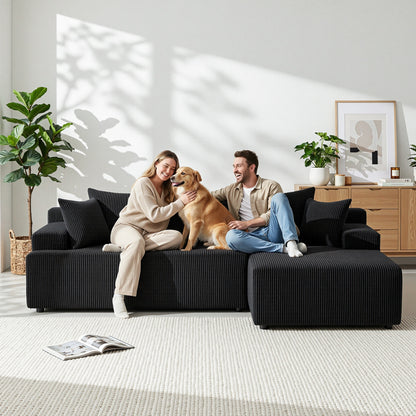 Artiss Modular Sectional Sofa Bed Convertible L-Shaped Couch with Deep Seat for Living Room-Furniture > Sofas > Sofas &amp; Sofa Beds-PEROZ Accessories