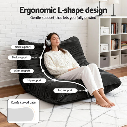 Artiss Lazy Sofa 2 Seaters Accent Caterpillar Chair Floor Couch Armless Lounge-Furniture > Sofas > Sofas &amp; Sofa Beds-PEROZ Accessories
