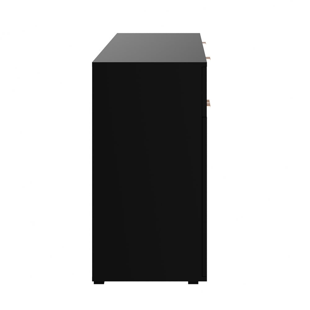 Oikiture Sideboard High Gloss 4 Doors 2 Drawers Black-Sideboards-PEROZ Accessories