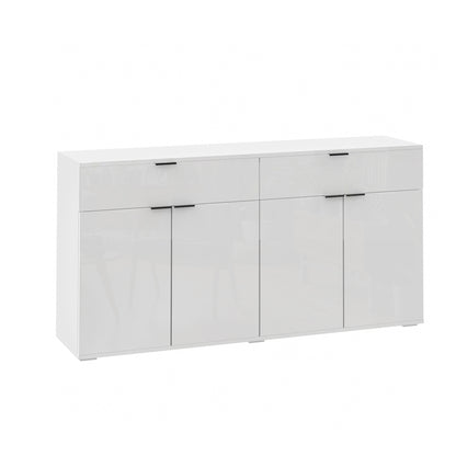 Oikiture Sideboard High Gloss 4 Doors 2 Drawers White-Sideboards-PEROZ Accessories