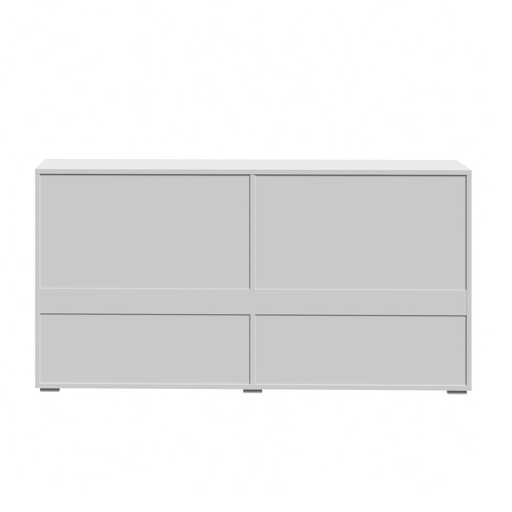 Oikiture Sideboard High Gloss 4 Doors 2 Drawers White-Sideboards-PEROZ Accessories