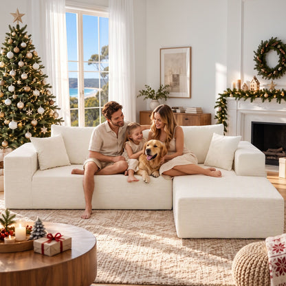 Artiss Modular Sectional Sofa 4-Seater L-Shaped Boneless Sofa Bed Chaise Lounge-Furniture > Sofas > Sofas &amp; Sofa Beds-PEROZ Accessories