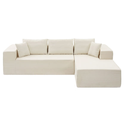 Artiss Modular Sectional Sofa 4-Seater L-Shaped Boneless Sofa Bed Chaise Lounge-Furniture > Sofas > Sofas &amp; Sofa Beds-PEROZ Accessories