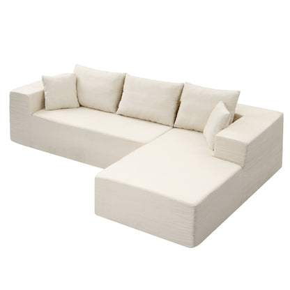 Artiss Modular Sectional Sofa 4-Seater L-Shaped Boneless Sofa Bed Chaise Lounge-Furniture > Sofas > Sofas &amp; Sofa Beds-PEROZ Accessories