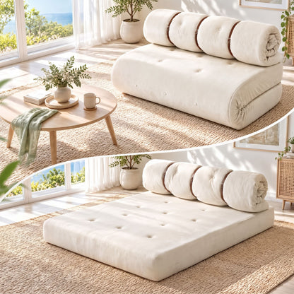 Artiss Convertible Sofa Bed Roll-Up Sleeper Chair Fold Out Couch Floor Lounge-Furniture > Sofas > Sofas &amp; Sofa Beds-PEROZ Accessories