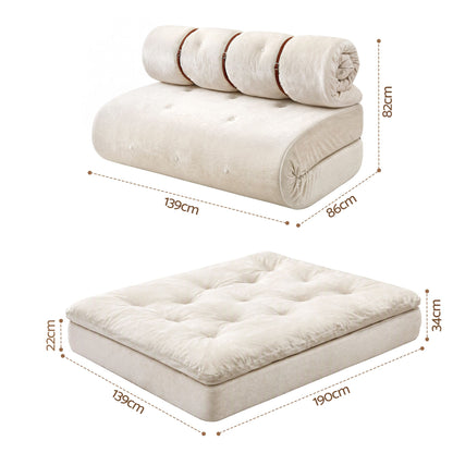Artiss Convertible Sofa Bed Roll-Up Sleeper Chair Fold Out Couch Floor Lounge-Furniture > Sofas > Sofas &amp; Sofa Beds-PEROZ Accessories