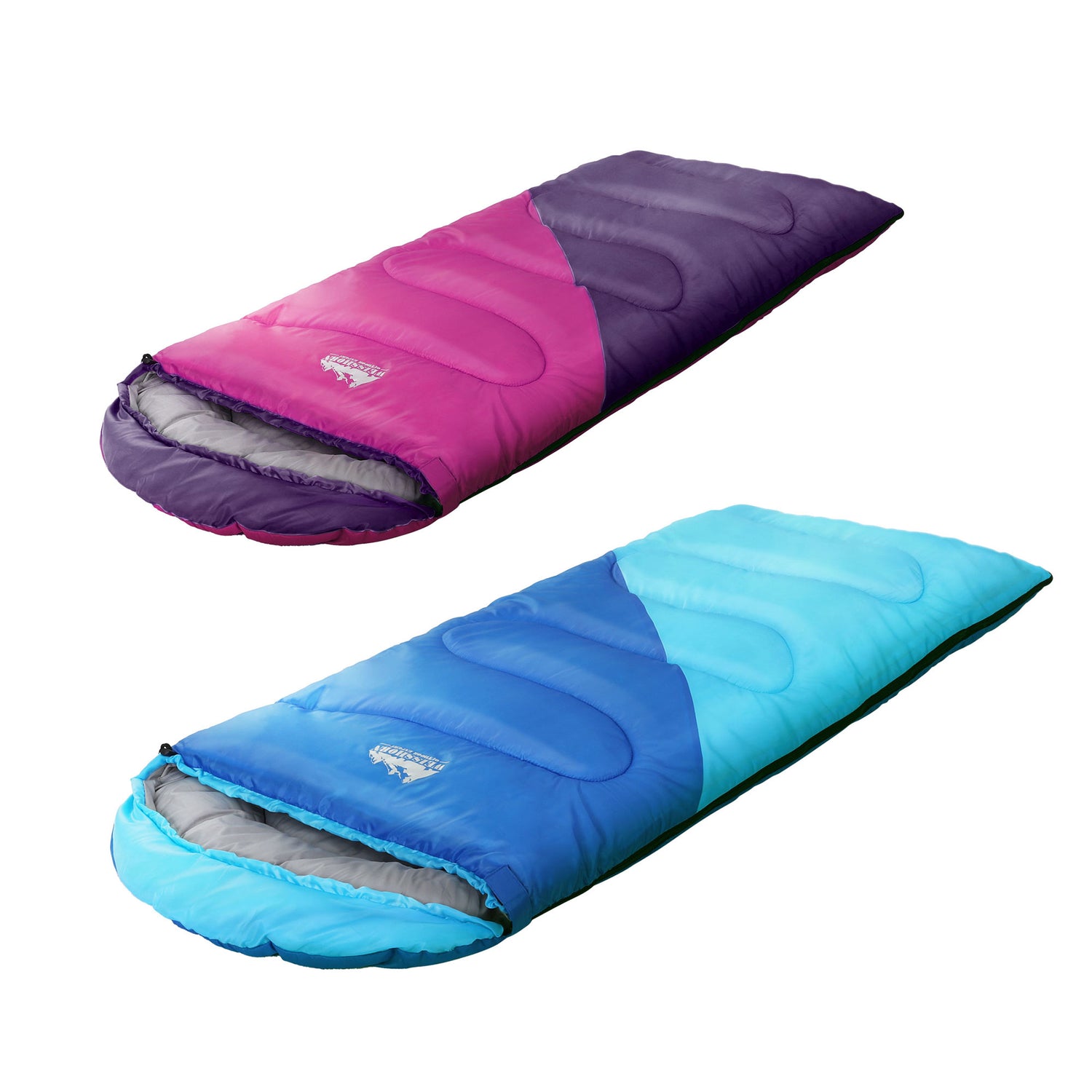 Weisshorn Sleeping Bag Set of 2 Kids Single 172cm Thermal Camping Hiking-Outdoor Recreation > Camping > Sleeping Bags-PEROZ Accessories