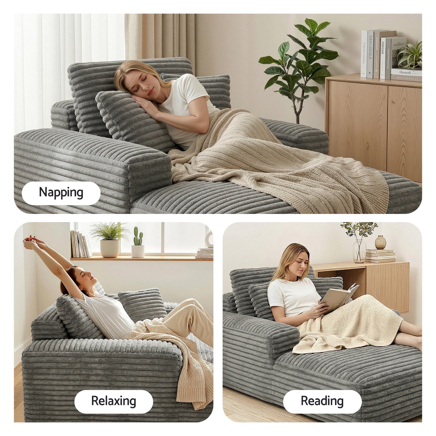 Artiss Sofa Bed Lounge Chair Recliner Couch Reading Chairs Sleeper Cloud Sofas-Furniture > Sofas > Sofas &amp; Sofa Beds-PEROZ Accessories