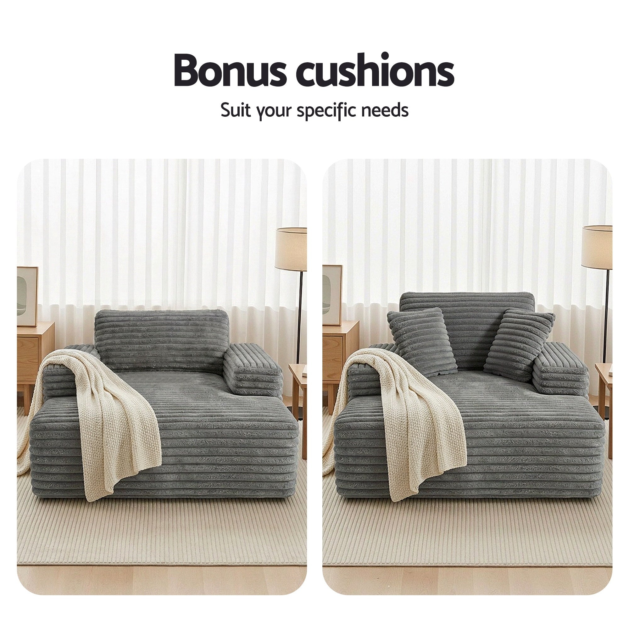 Artiss Sofa Bed Lounge Chair Recliner Couch Reading Chairs Sleeper Cloud Sofas-Furniture > Sofas > Sofas &amp; Sofa Beds-PEROZ Accessories