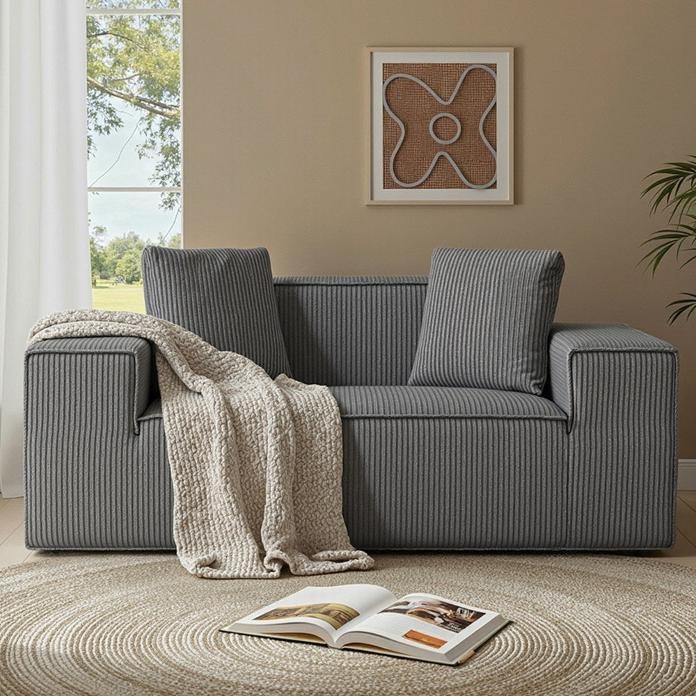 Artiss 2 Seater Sofa Loveseat Sofas Bed Couch No Assembly Corduroy Small Couches Apartement-Furniture &gt; Sofas &gt; Sofas &amp; Sofa Beds-PEROZ Accessories