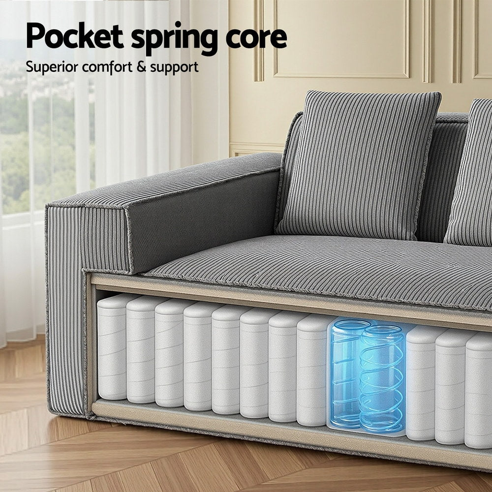 Artiss 2 Seater Sofa Loveseat Sofas Bed Couch No Assembly Corduroy Small Couches Apartement-Furniture &gt; Sofas &gt; Sofas &amp; Sofa Beds-PEROZ Accessories