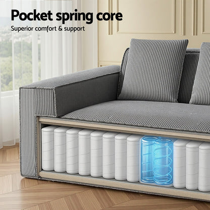 Artiss 2 Seater Sofa Loveseat Sofas Bed Couch No Assembly Corduroy Small Couches Apartement-Furniture &gt; Sofas &gt; Sofas &amp; Sofa Beds-PEROZ Accessories