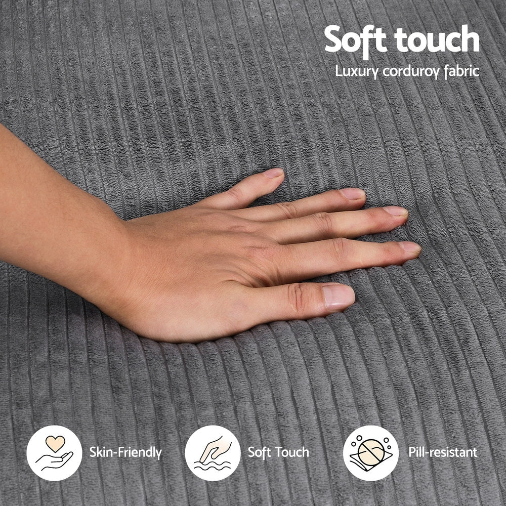 Artiss 2 Seater Sofa Loveseat Sofas Bed Couch No Assembly Corduroy Small Couches Apartement-Furniture &gt; Sofas &gt; Sofas &amp; Sofa Beds-PEROZ Accessories