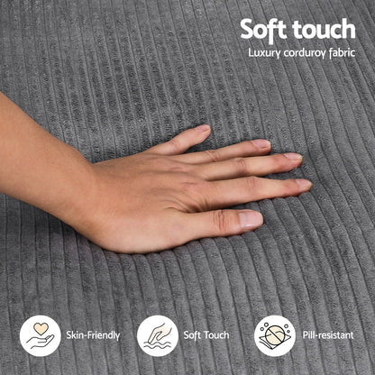 Artiss 2 Seater Sofa Loveseat Sofas Bed Couch No Assembly Corduroy Small Couches Apartement-Furniture &gt; Sofas &gt; Sofas &amp; Sofa Beds-PEROZ Accessories
