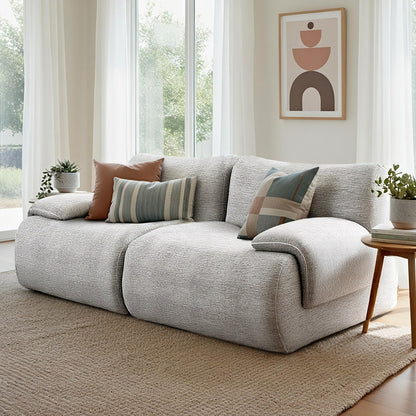 Artiss 2 Seater Sofa Modular Sectional Sofas Couch Bed No Assembly Living Room Grey-Furniture &gt; Sofas &gt; Sofas &amp; Sofa Beds-PEROZ Accessories