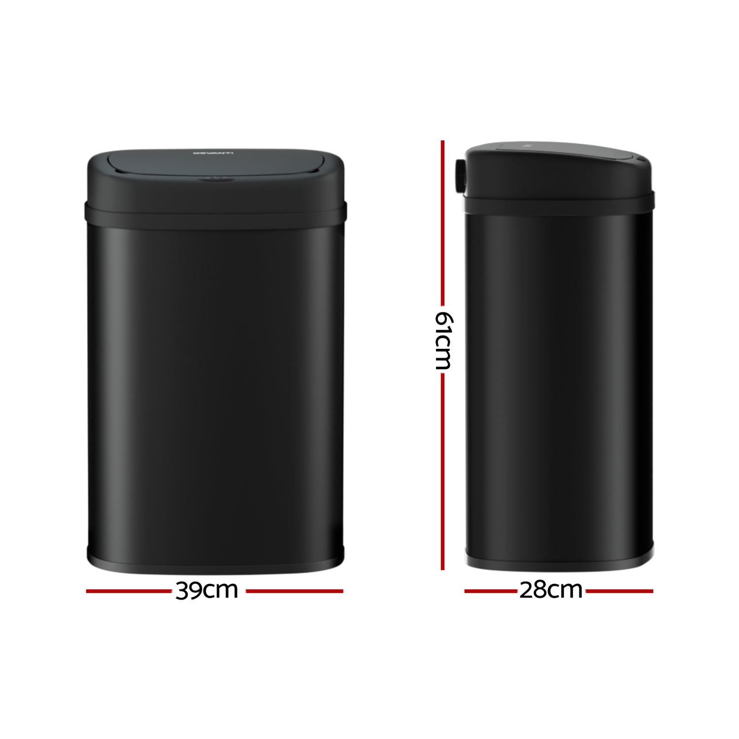 Devanti 50L Sensor Bin Motion Rubbish Automatic Black-Appliances > Kitchen Appliances-PEROZ Accessories