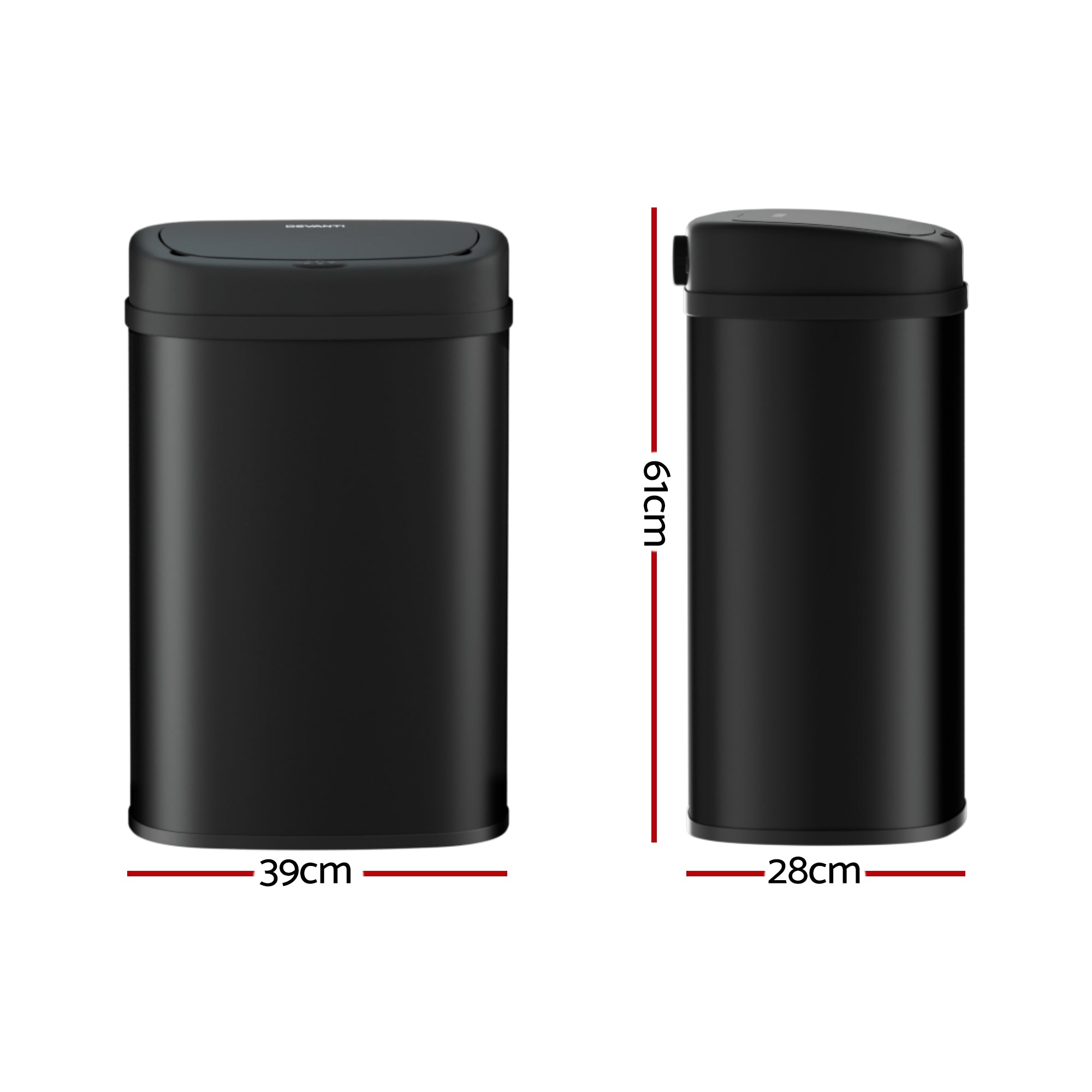 Devanti 50L Sensor Bin Motion Rubbish Automatic Black-Appliances > Kitchen Appliances-PEROZ Accessories