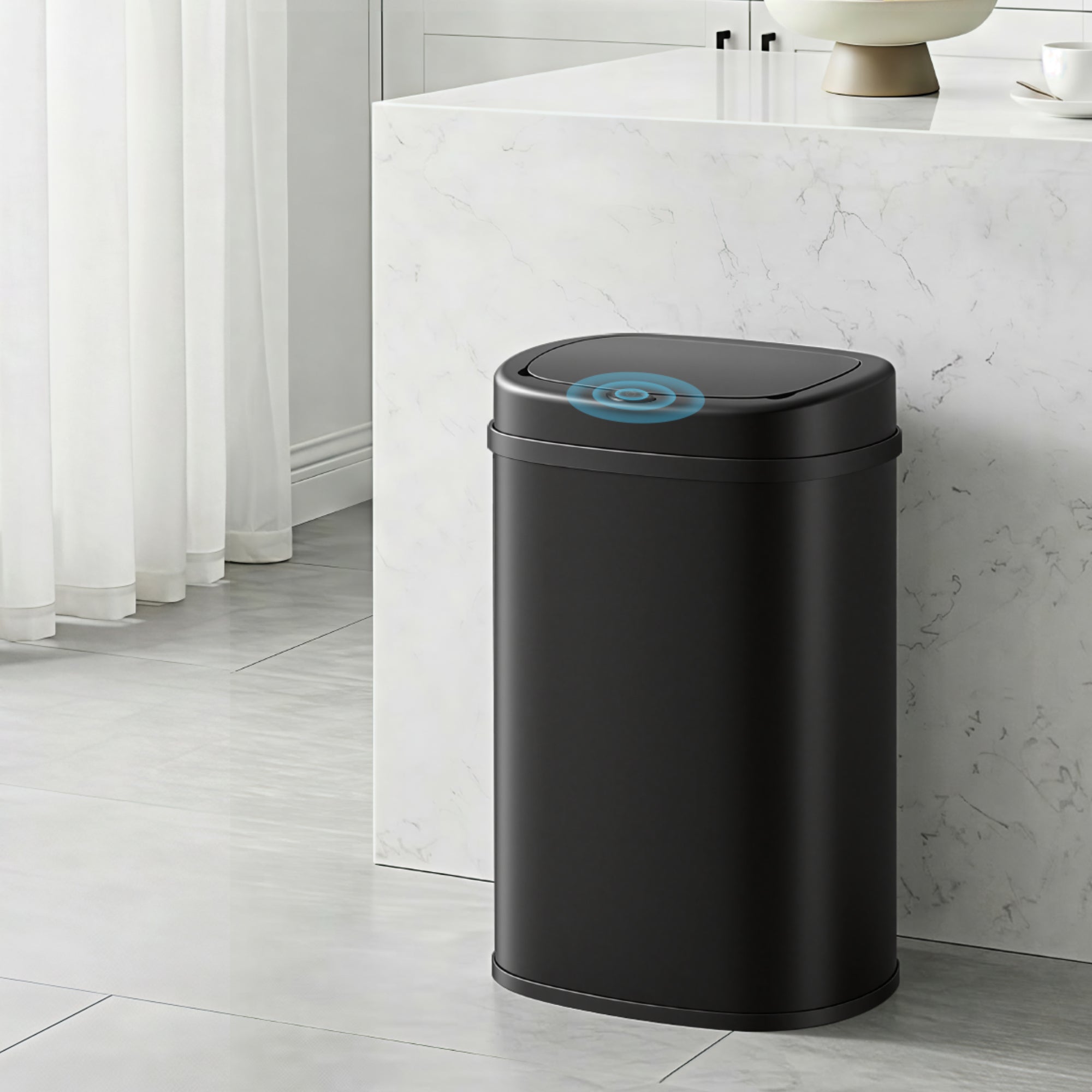Devanti 50L Sensor Bin Motion Rubbish Automatic Black-Appliances > Kitchen Appliances-PEROZ Accessories