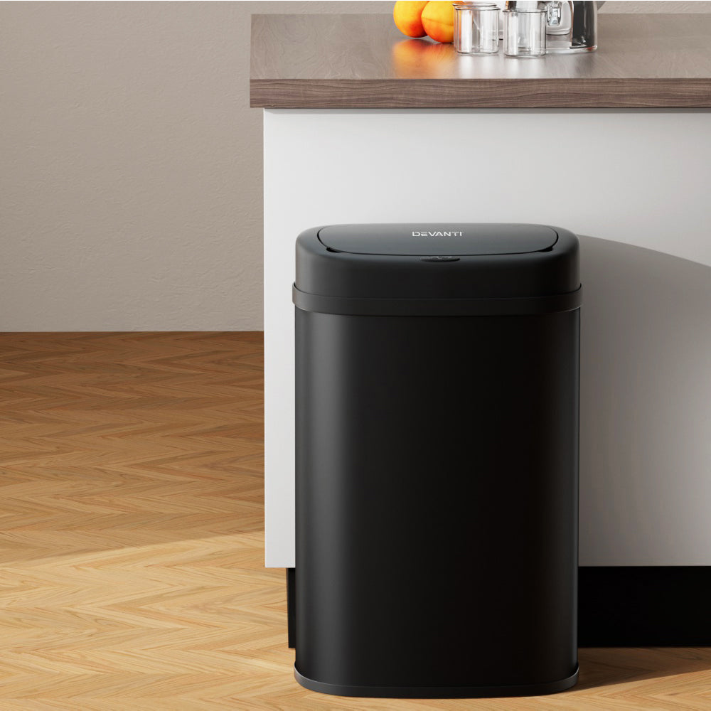 Devanti 50L Sensor Bin Motion Rubbish Automatic Black-Appliances &gt; Kitchen Appliances-PEROZ Accessories